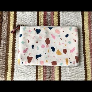 Madewell canvas pouch wallet in Terrazzo print